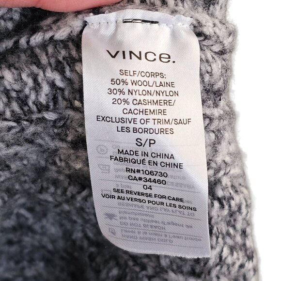 VINCE. Grey Cable Knit Wool Cashmere Blend Sweater Sz S - Picture 8 of 10